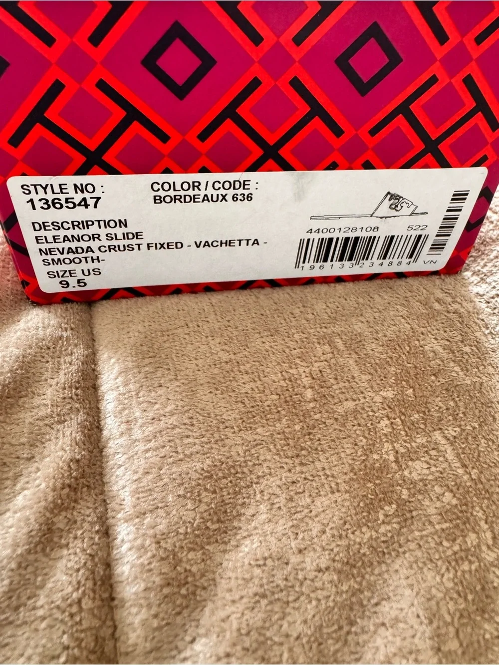 Tory Burch Red Leather Slide Sandals with Gold Logo